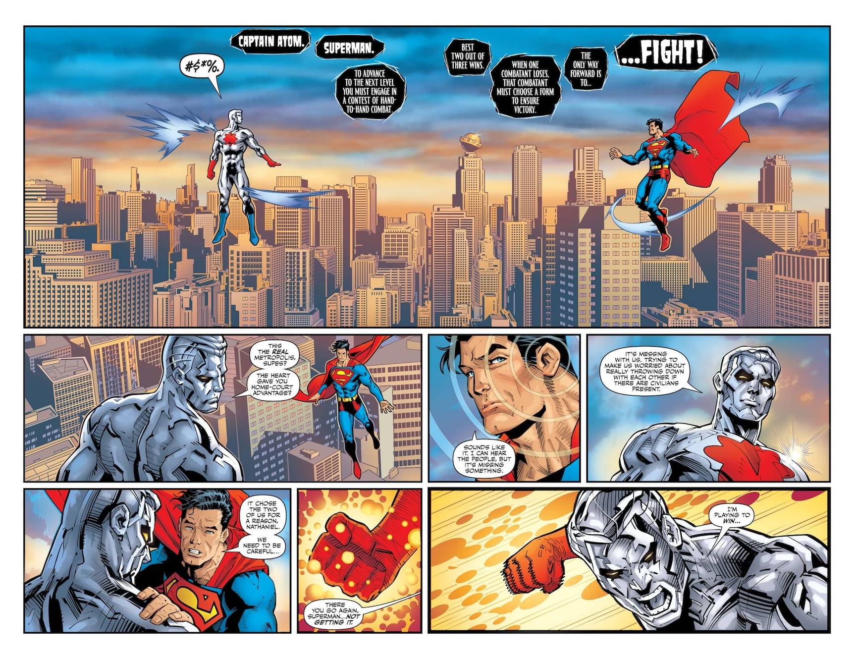 Epic Showdown: Superman Battles Captain Atom in DC KO #1!